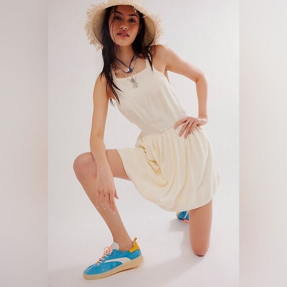 Free People Melted Hearts Linen Blend Mini Dress Size Large - Picture 9 of 9